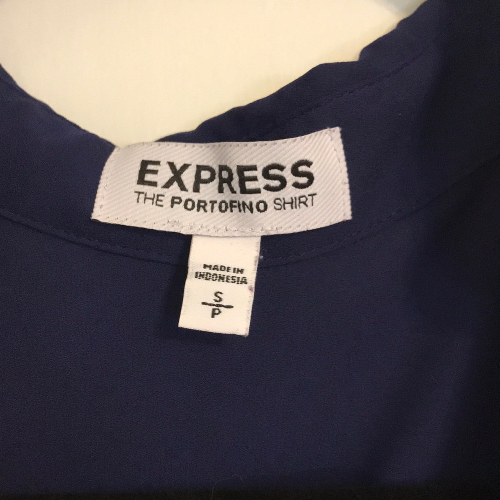 Blue Button Down Blouse By Express - image 5